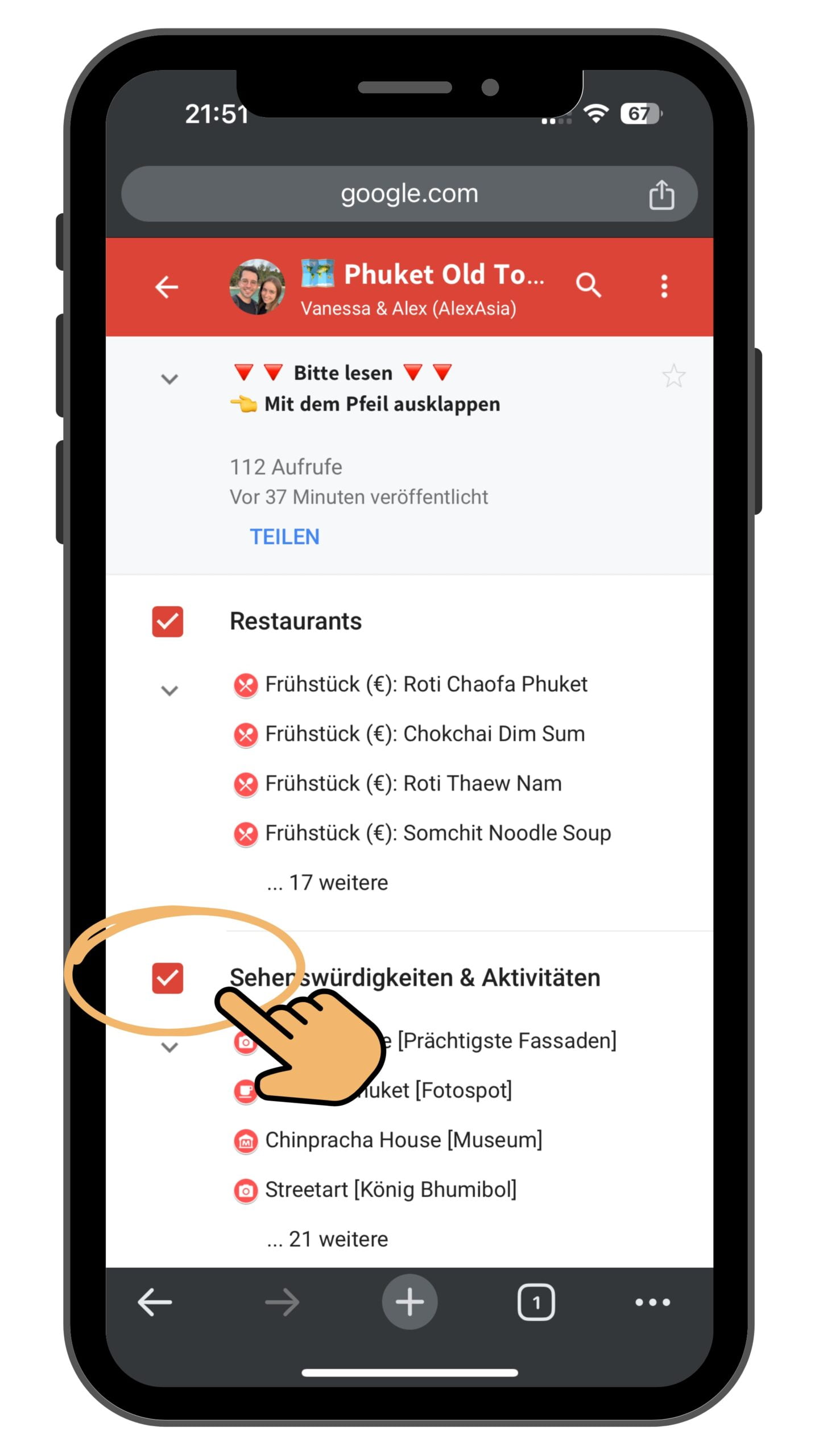 Ebenen über Häkchen aktivieren oder deaktivieren