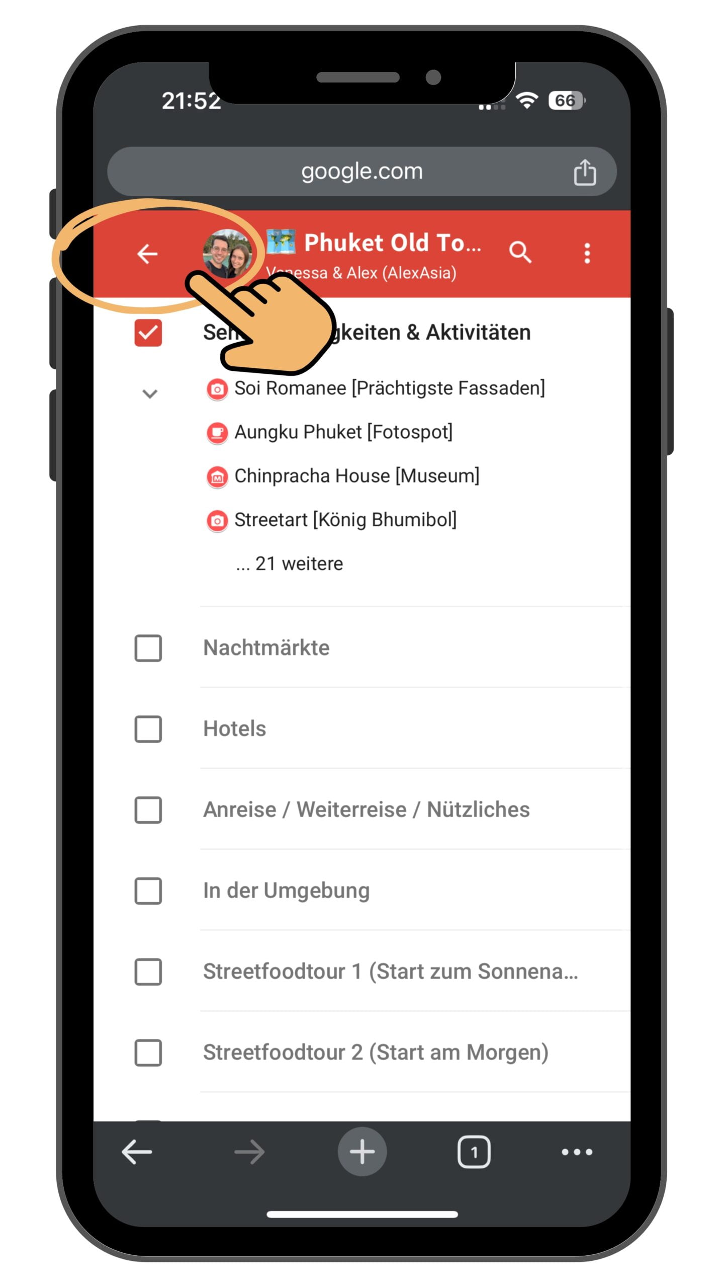Zurück zur Kartenansicht nach Auswahl der Ebenen