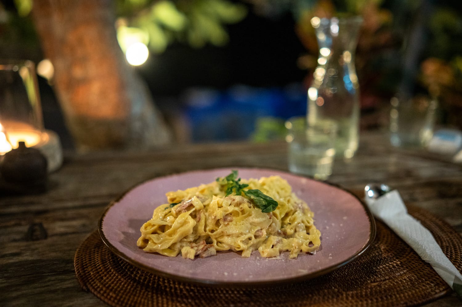 Hausgemachte Pasta im Restaurant Gusto Resto in Amed auf Bali