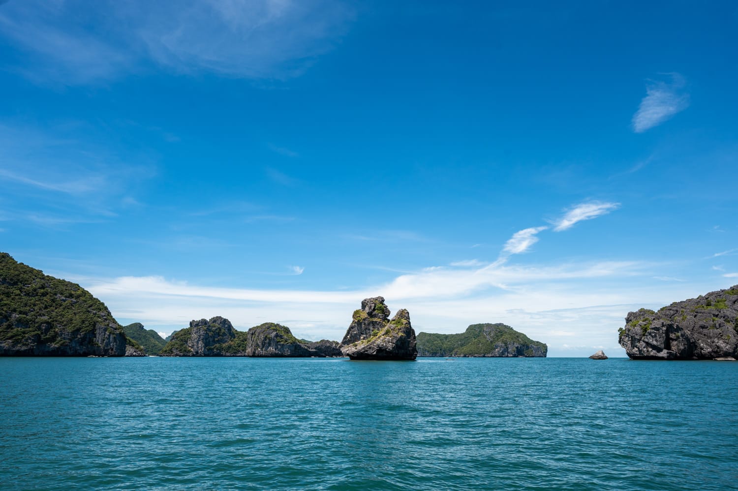 Ang Thong Nationalpark (2) Ausblick auf die Felseninsel Monkey Island im Ang Thong Nationalpark