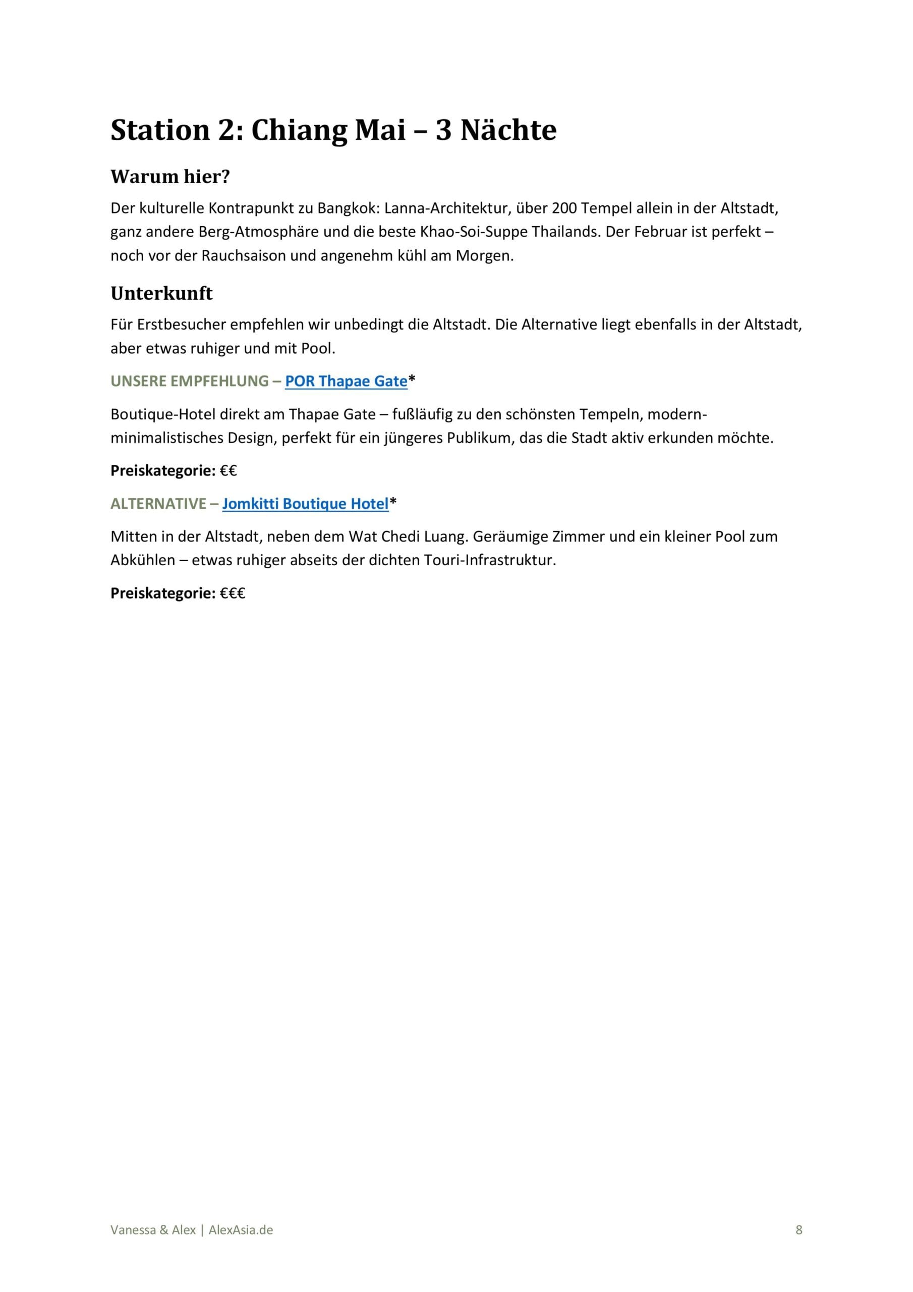 Stationen-Seite mit handverlesenen Hotelempfehlungen