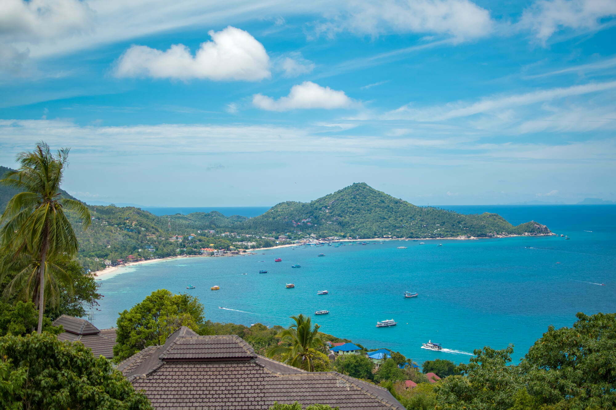 Unser Ausblick über die Hauptbucht bei unserer ersten Ankunft auf Koh Tao