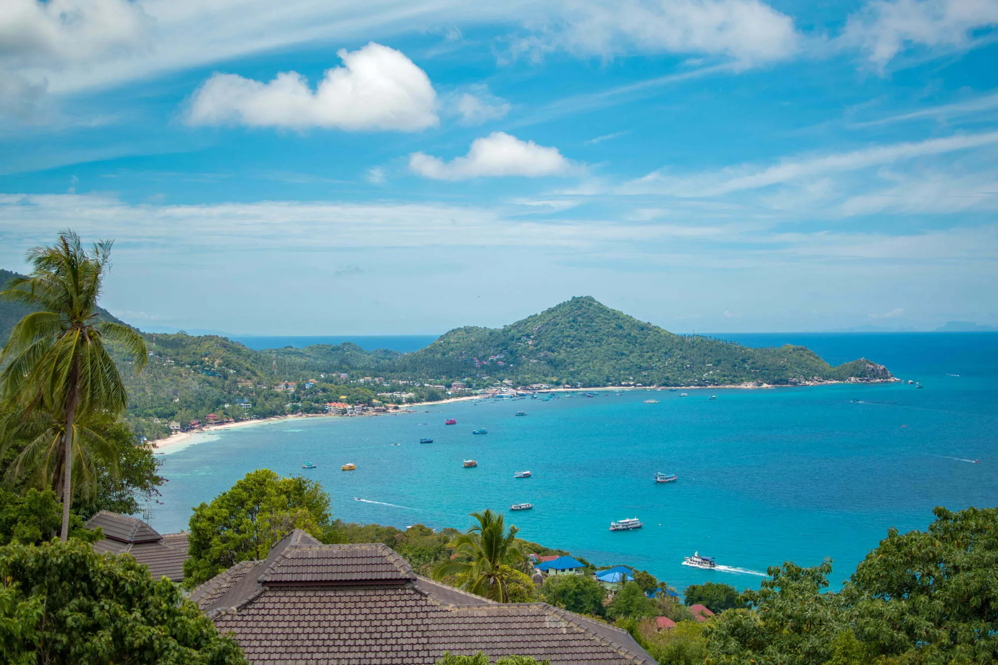 Unser Ausblick über die Hauptbucht bei unserer ersten Ankunft auf Koh Tao