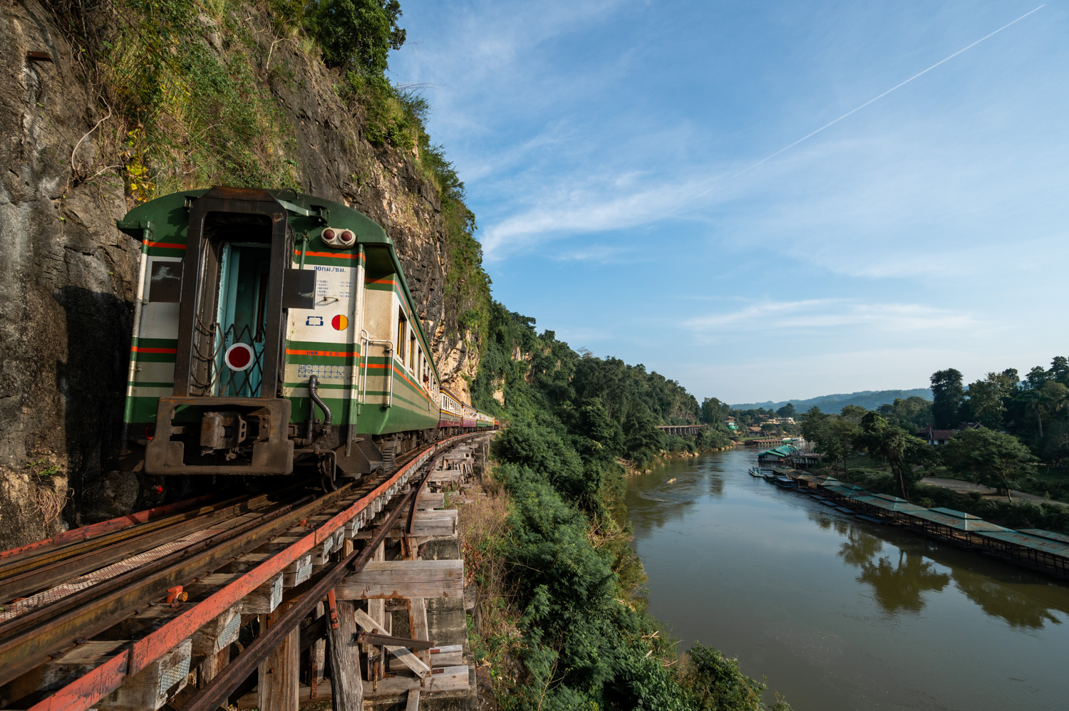 Kanchanaburi (32) Thailand Burma Railway auf dem Wang Pho Viaduct