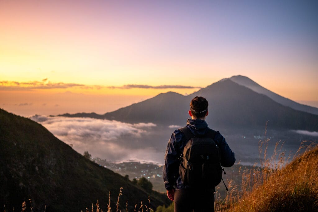 Ich zum Sonnenaufgang auf dem Mount Batur