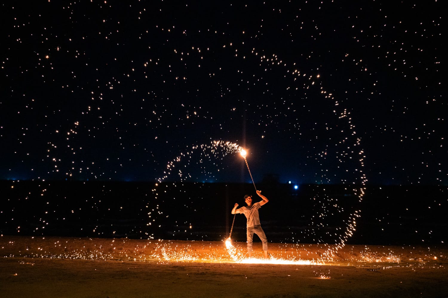 Feuershow am Sairee Beach auf Koh Tao