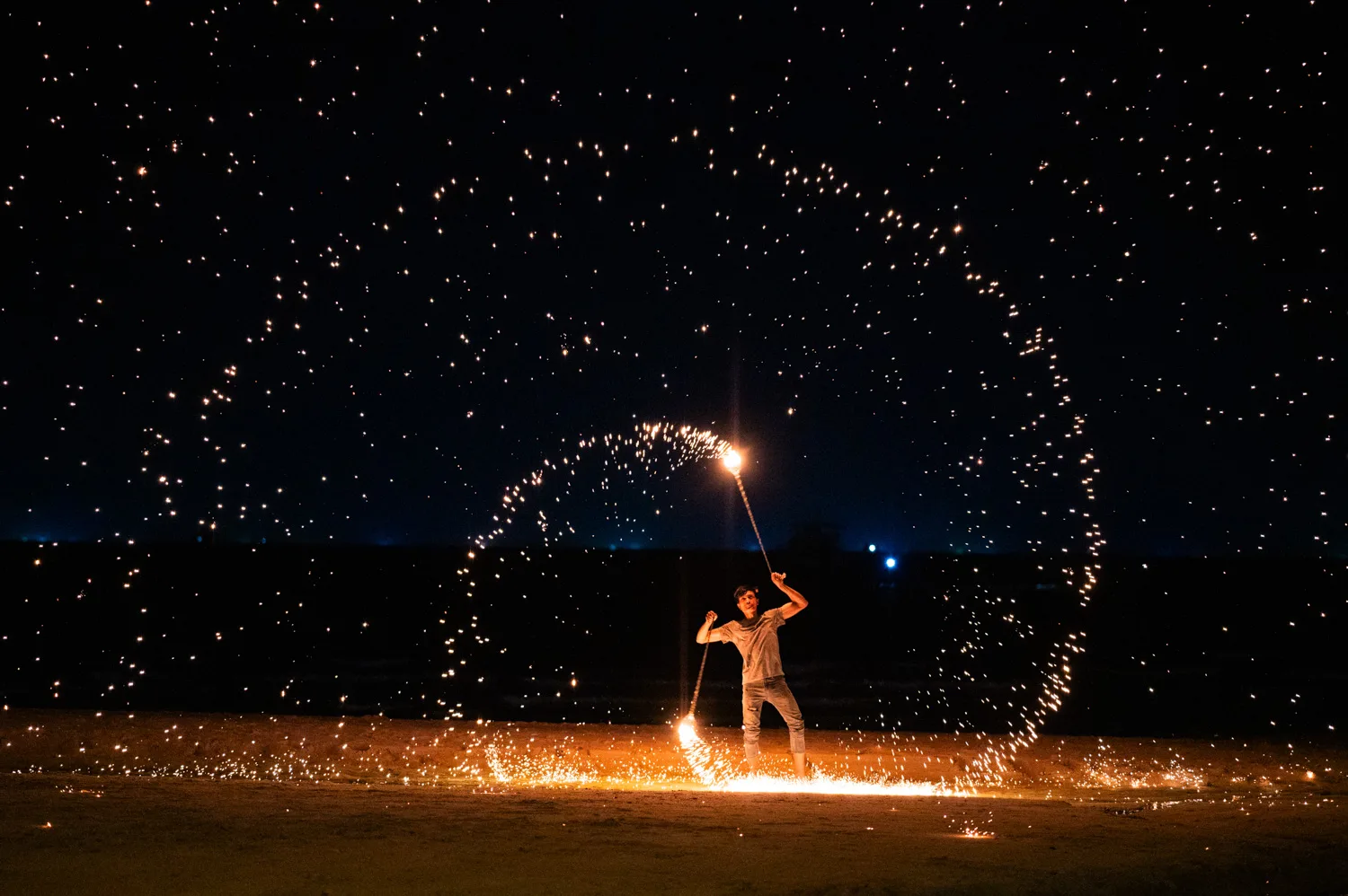 Feuershow am Sairee Beach auf Koh Tao