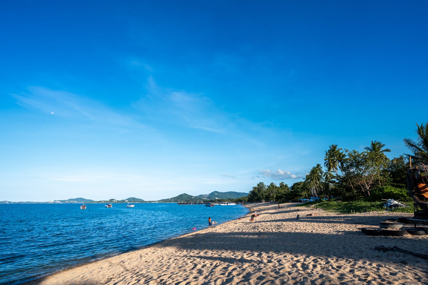 Mae Nam Beach Pralarn Pier Blick auf den Pralarn Pier am nördlichen Abschnitt des Mae Nam Beach auf Koh Samui