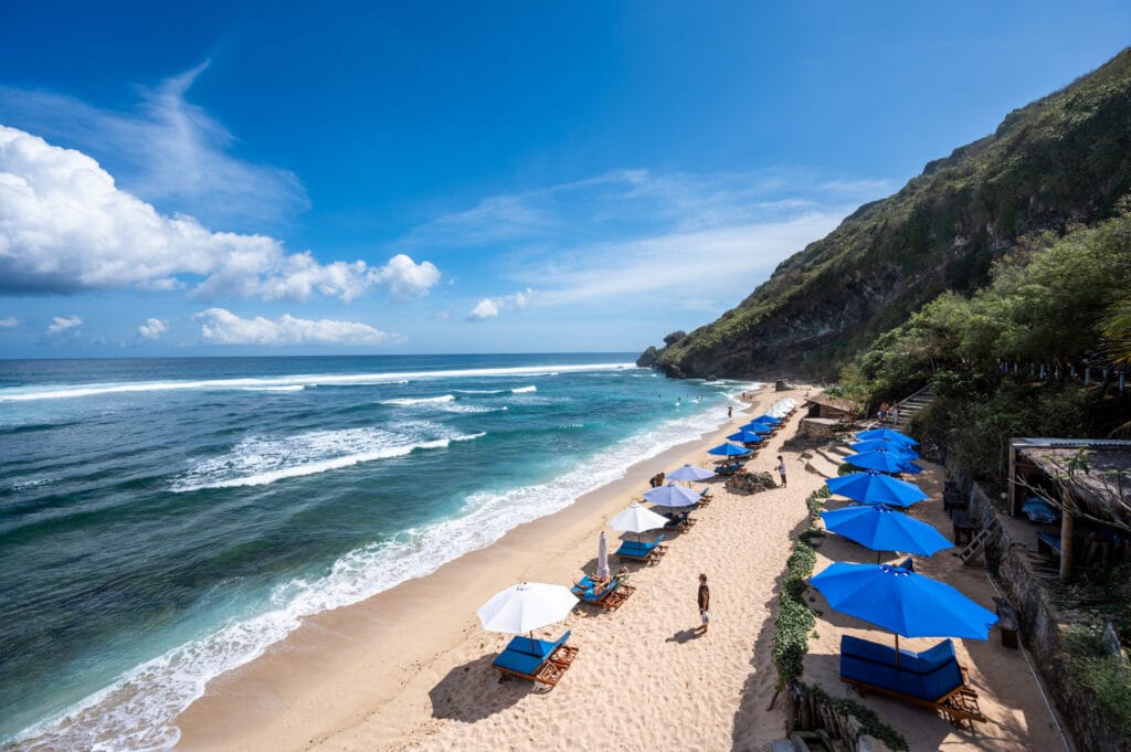 Ausblick auf den Nyang Nyang Beach in Uluwatu
