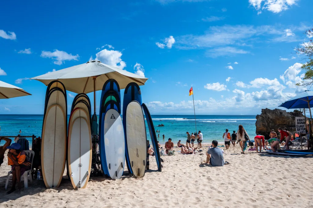 Surfbretter am Padang Padang Beach