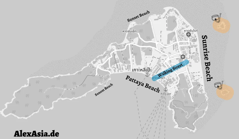 Schnorchelplätze auf Koh Lipe Infografik