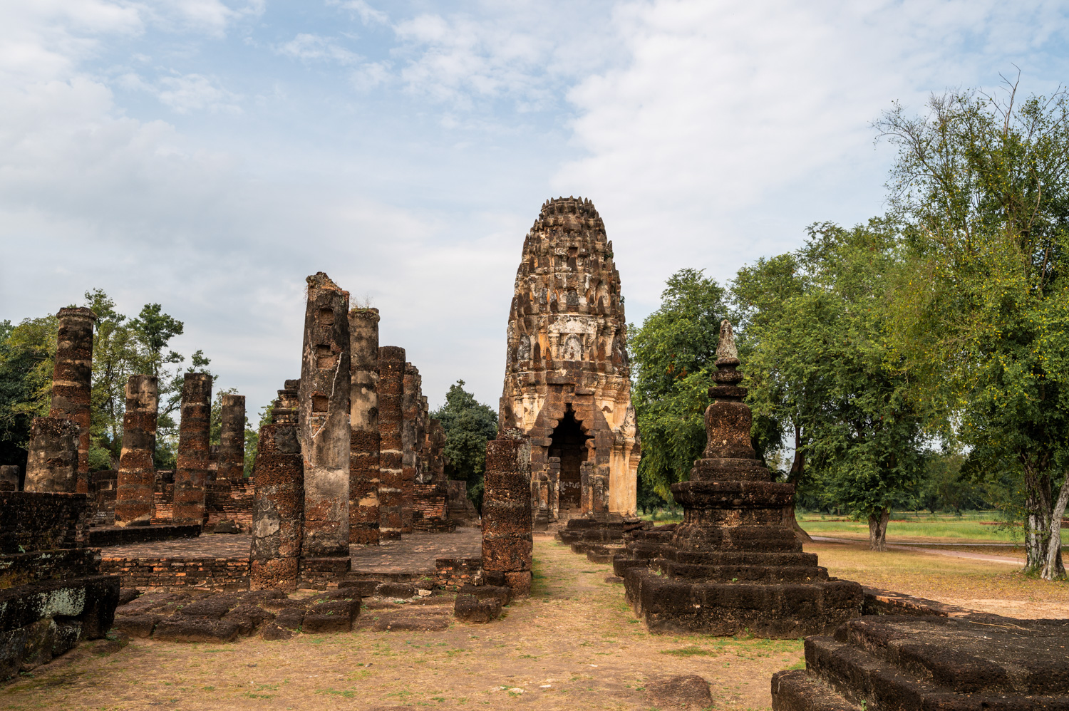 Wat Phra Phai Luang Prang im Wat Phra Phai Luang in der Nordzone in Sukhothai