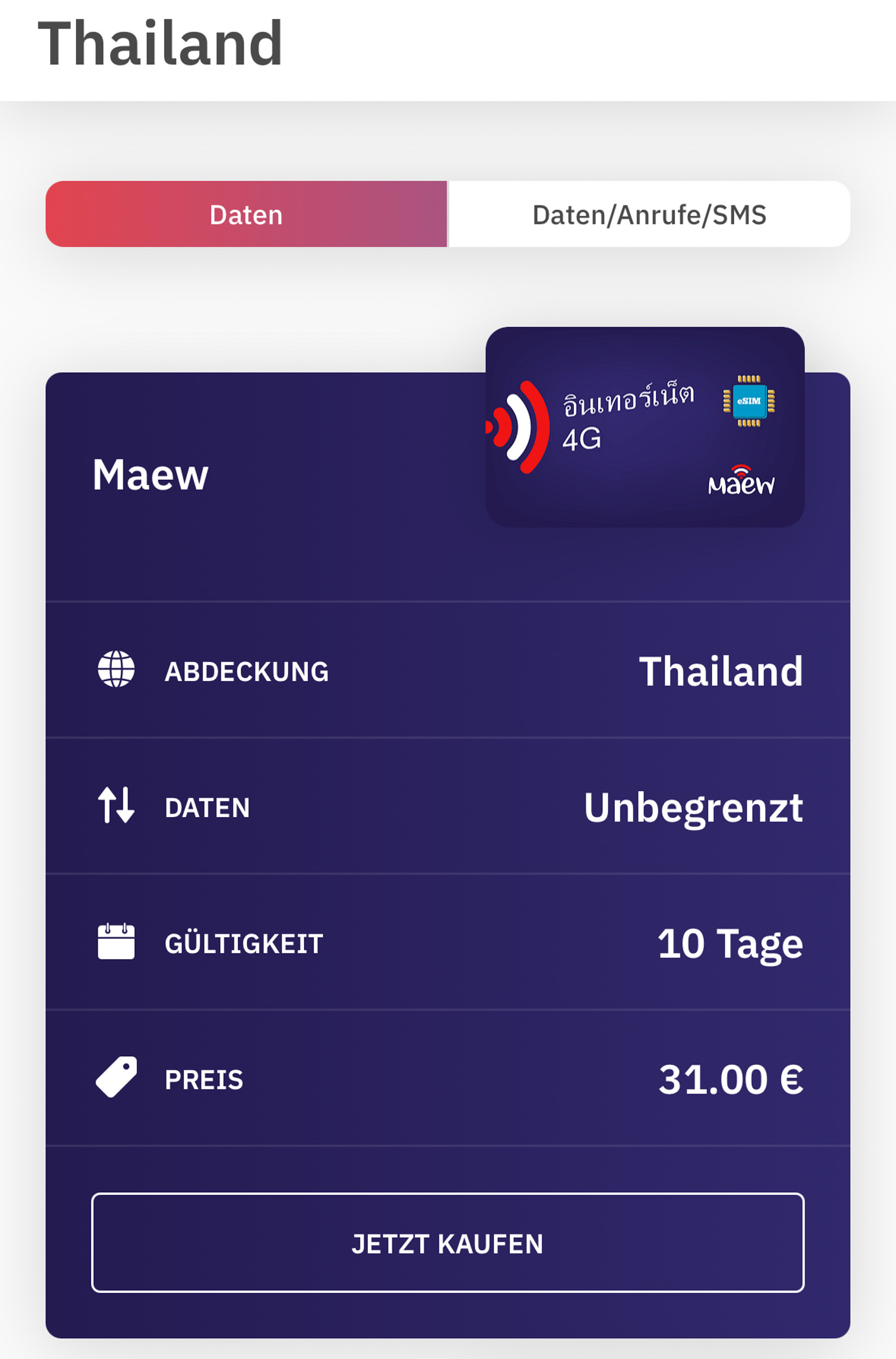 airalo thailand erfahrungen (3) eSIMs ohne thailändische Telefonnummer in der Airalo App