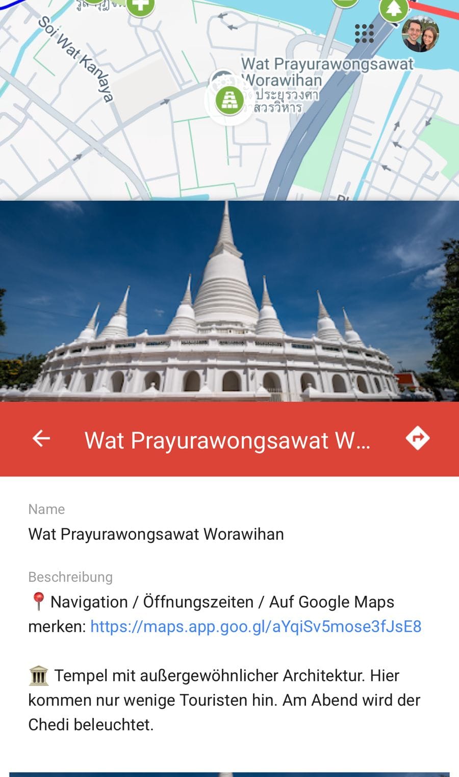 Bangkok-Karte am Handy: Wat Prayurawongsawat aus der Fundgrube mit Foto und unserem Tipp