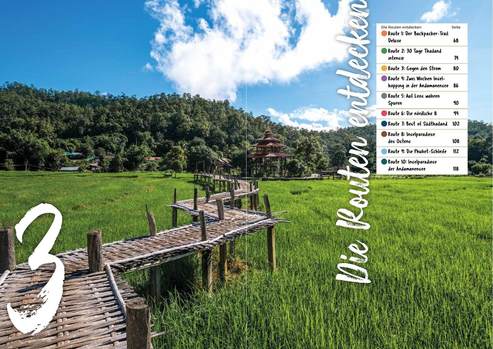 Doppelseite Kapitelauftakt Die Routen entdecken aus dem Reiseführer Reiserouten durch Thailand