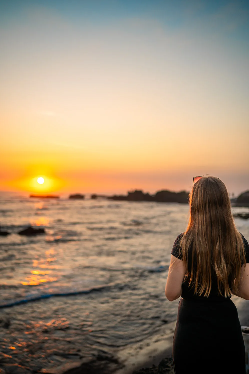 Ich zum Sonnenuntergang am Cemagi Beach