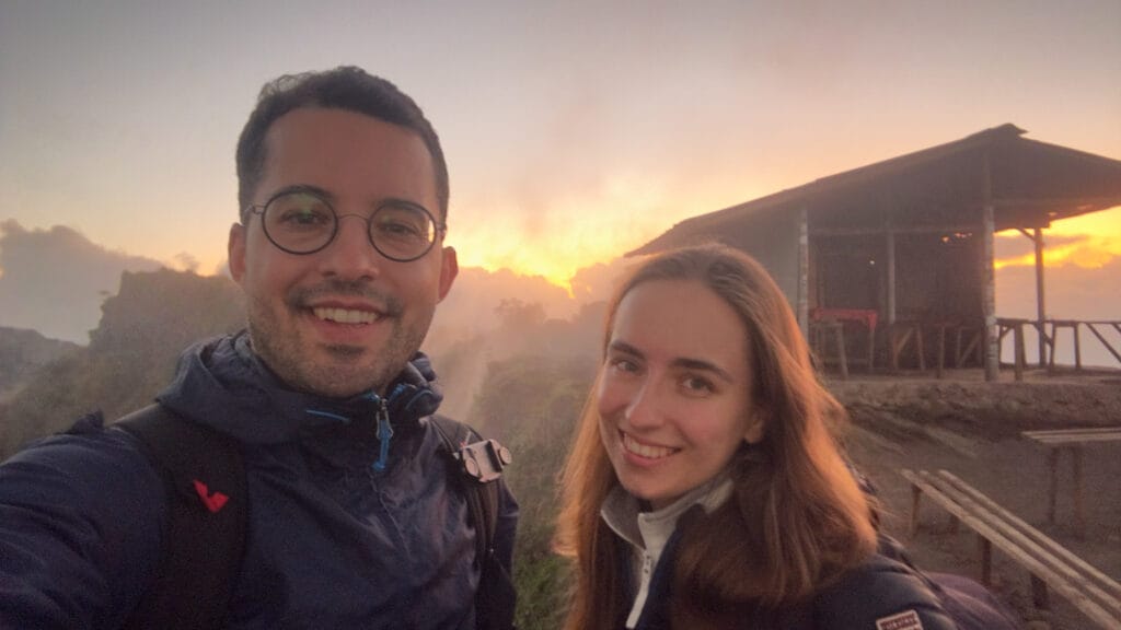 Nils Alexander Kemna und Vanessa Mosch nach der Wanderung auf den Mount batur