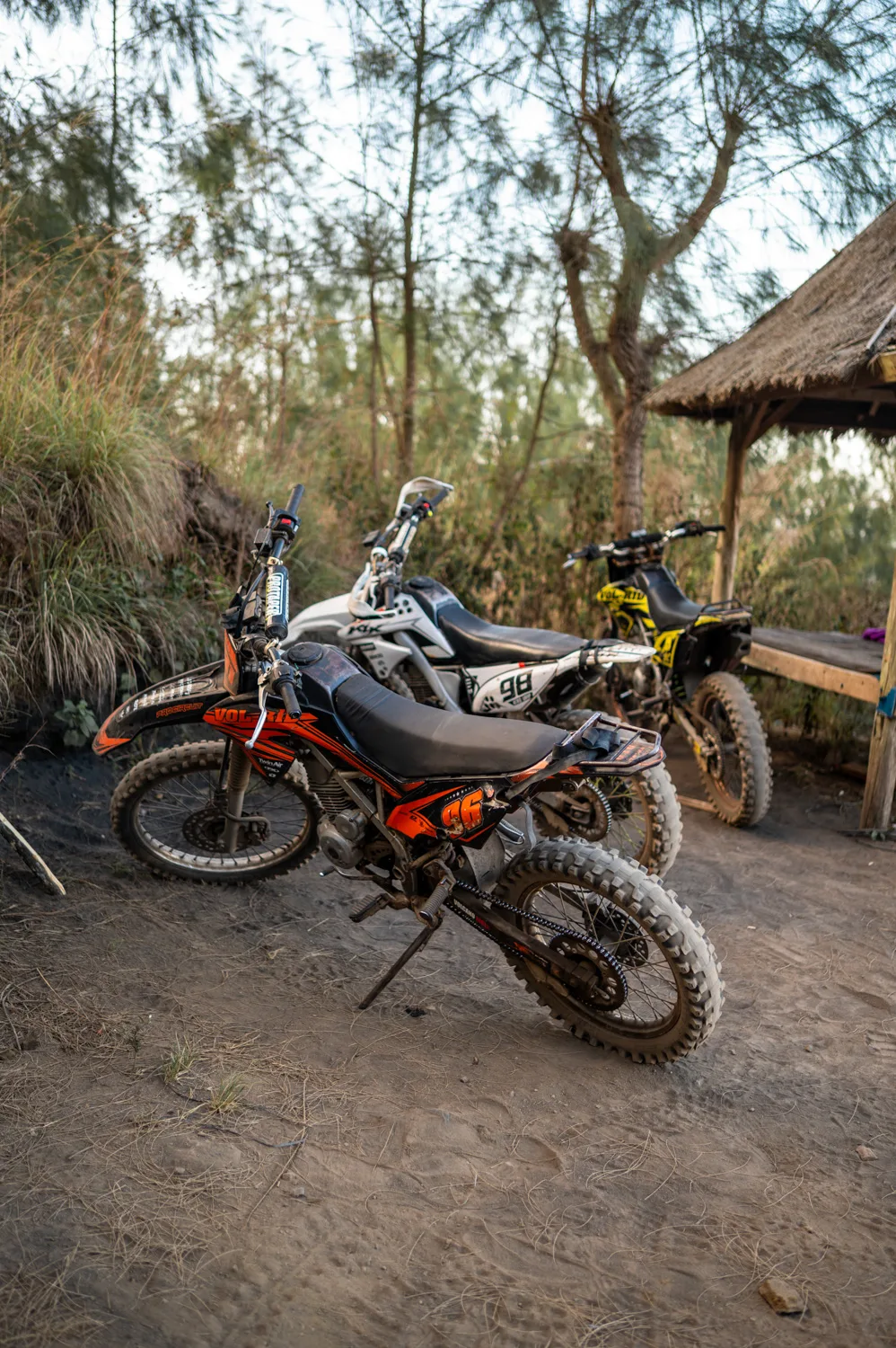 Motorrad auf dem Mount Batur