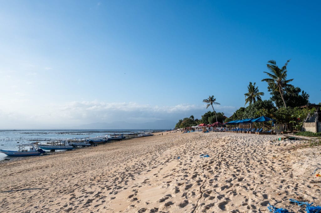 Blick auf den nördlichen Jungutbatu Beach
