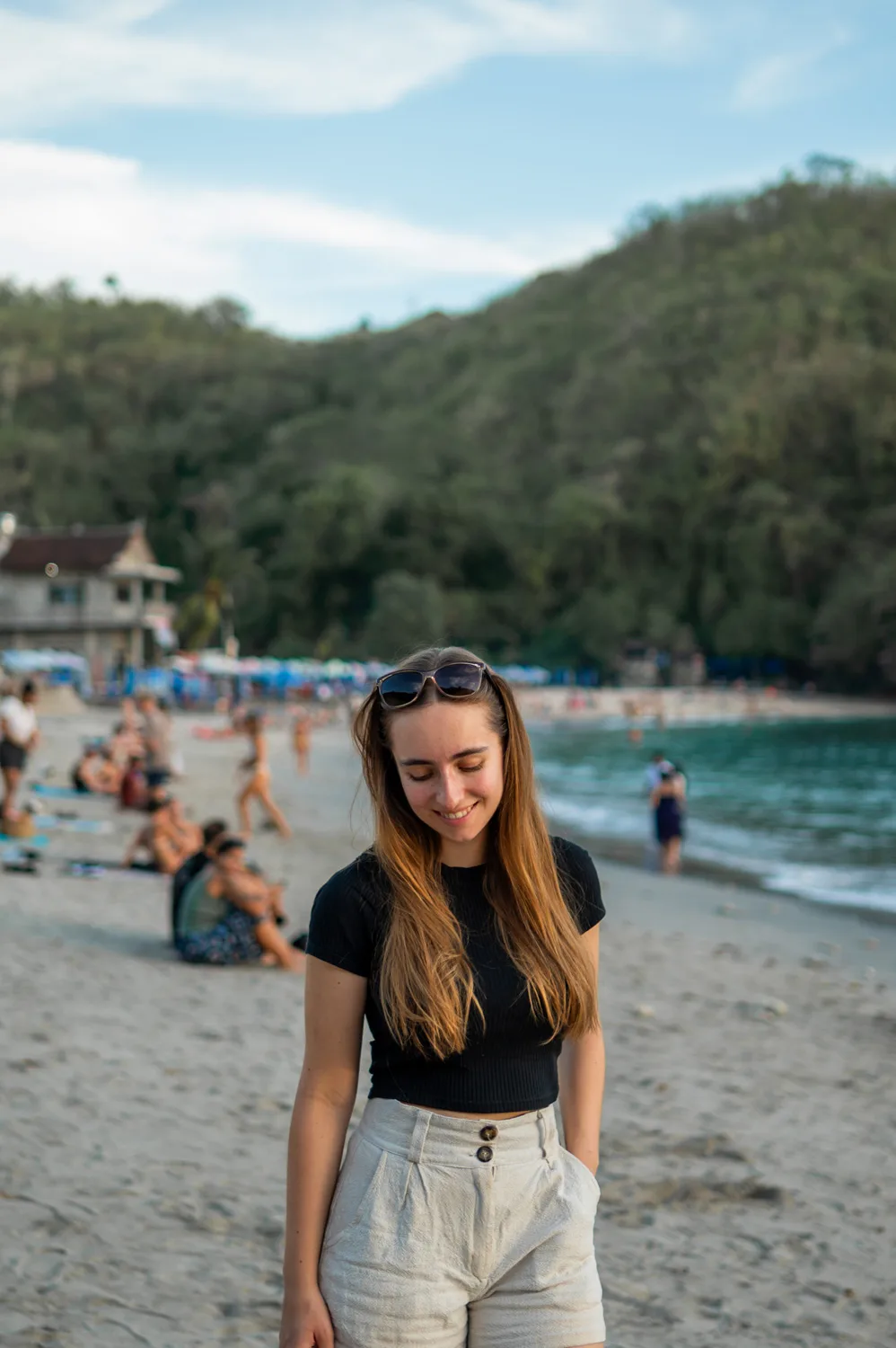 Vanessa zum Sonnenuntergang in der Crystal Bay