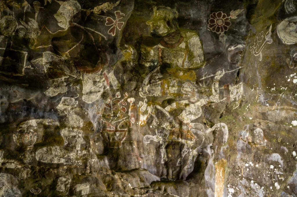 Höhlenmalerein im Tham Sam Cave