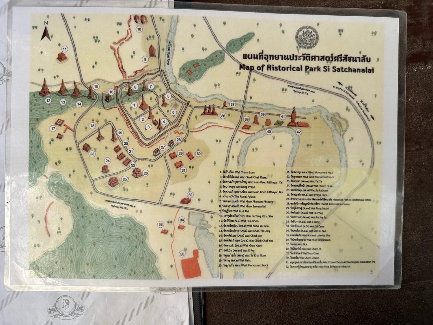 si satchanalai thailand (8) Karte des Geschichtsparks Si Satchanalai mit allen Ruinen