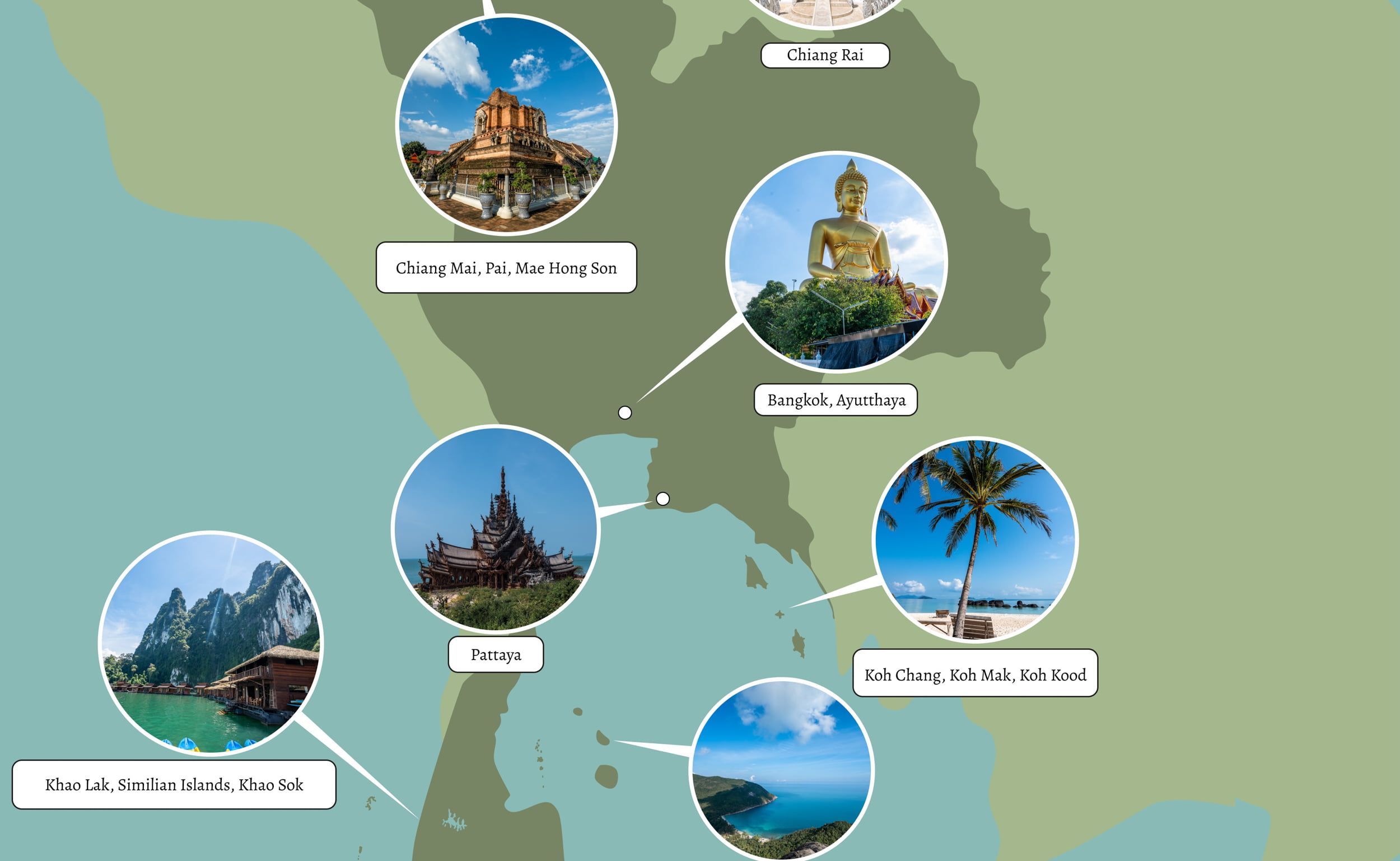 Titelbild des Artikels über unsere Thailand Karte mit Reisezielen Urlaubsgebieten und Sehenswürdigkeiten